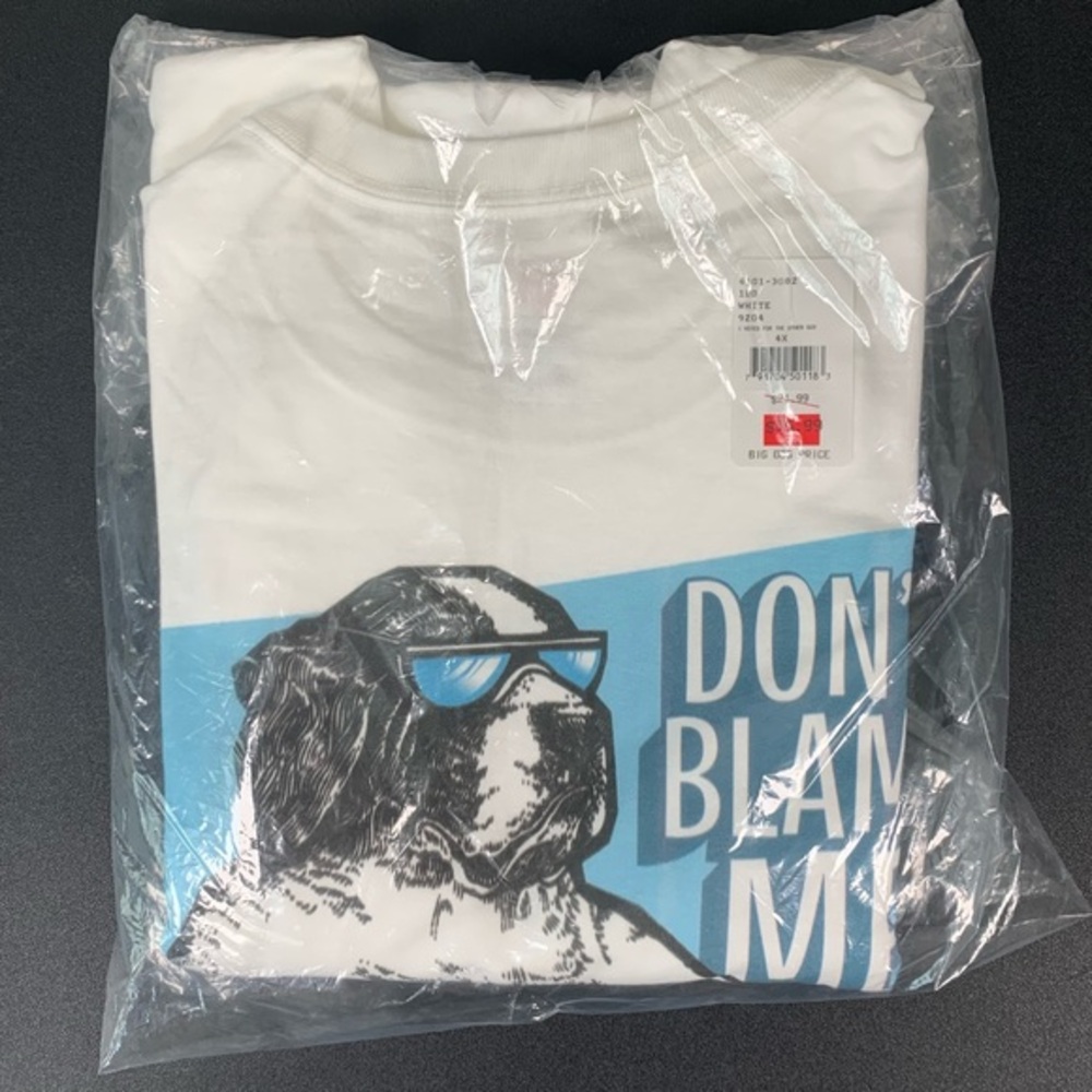 Big Dogs NWT white “Don’t Blame Me” graphic short sleeve tee shirt